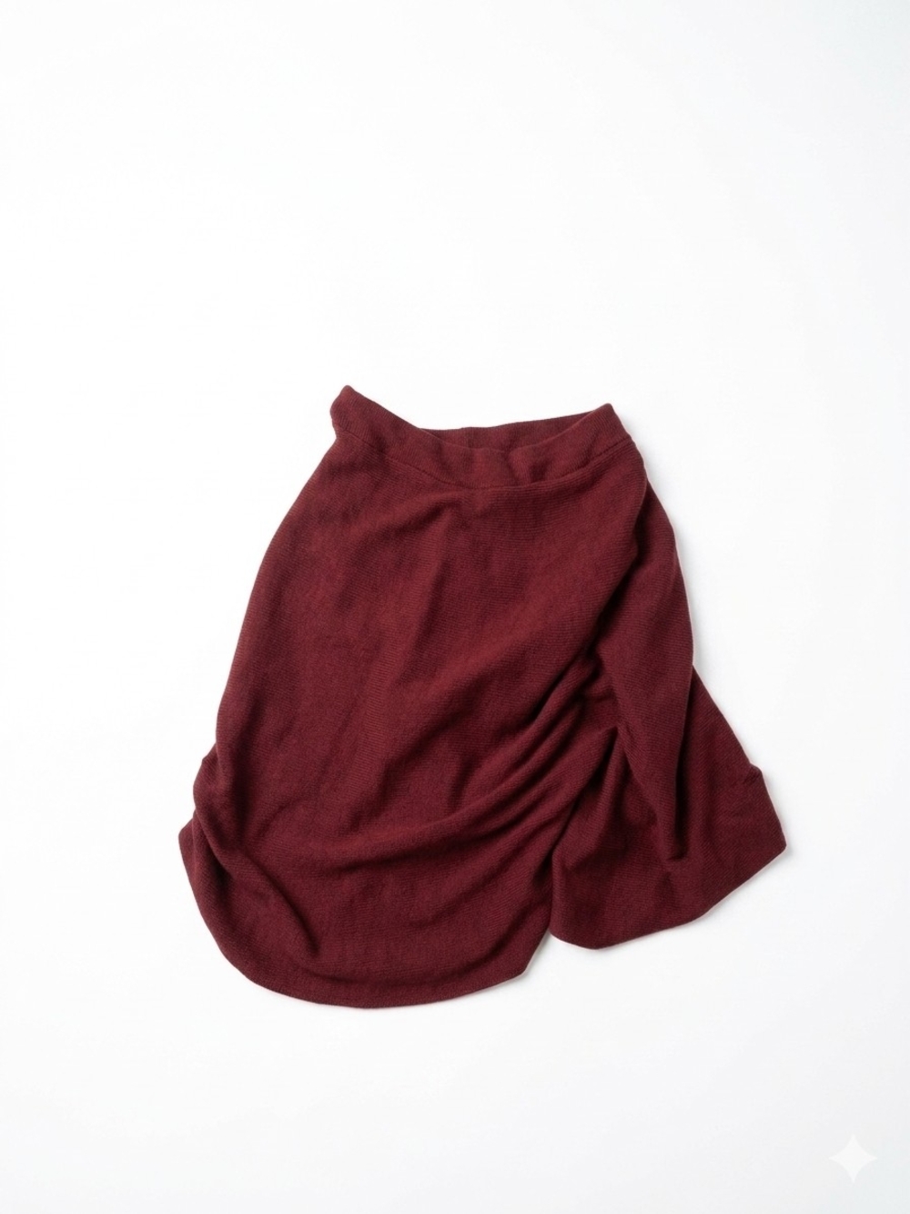 Women's Ribbed Wrap Skirt - Burgundy